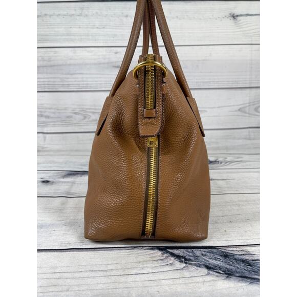 Prada Palissandro Side Zip Pebbled Leather Hand Satchel Bag Tote - Picture 3 of 16